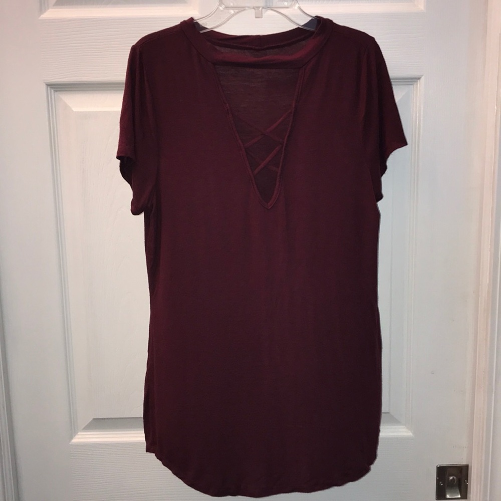 Maroon top